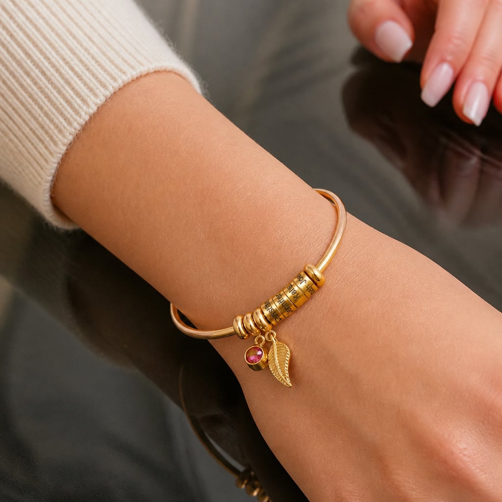 Golden Drop Name Bracelet