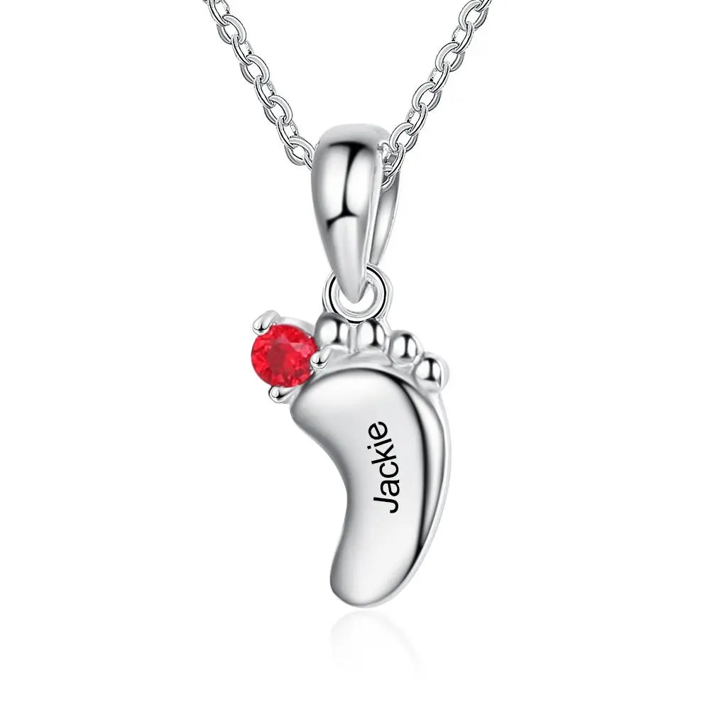 Baby Steps Birthstone Necklace