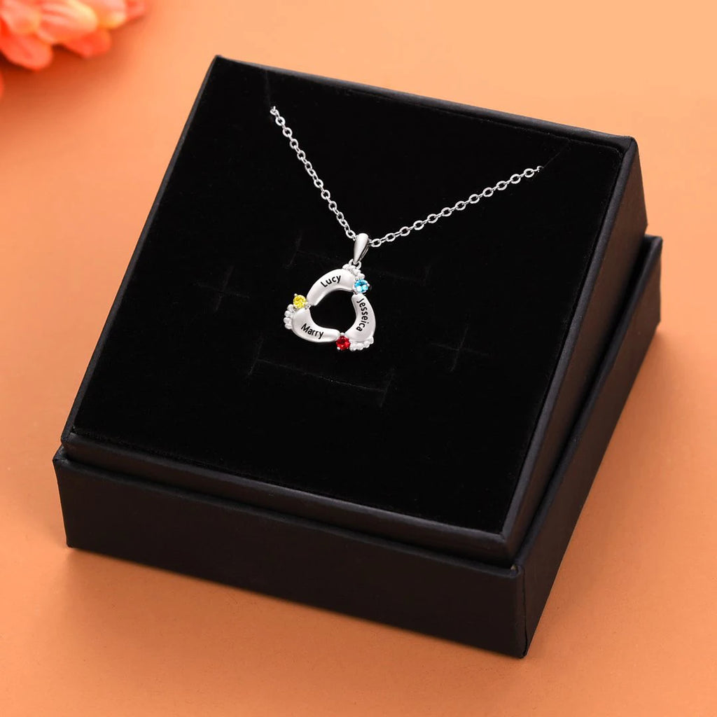 Baby Steps Birthstone Necklace
