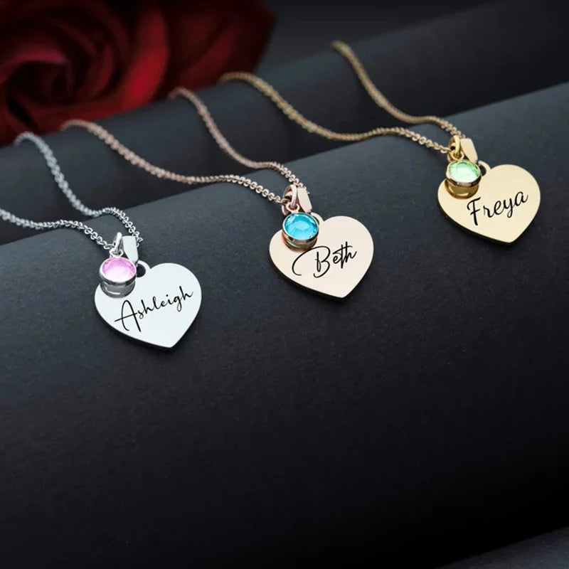 Dainty Heart Name Necklace