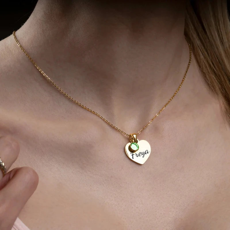 Dainty Heart Name Necklace