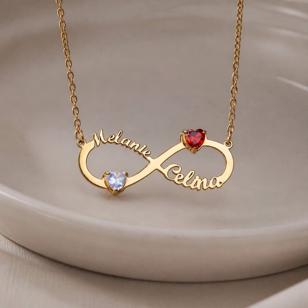 Infinity Heart Name Necklace