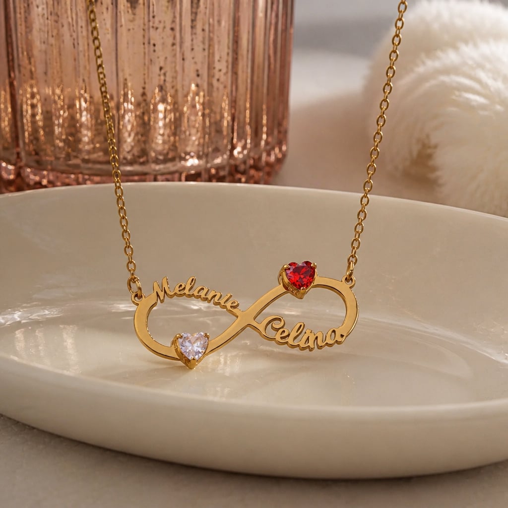 Infinity Heart Name Necklace