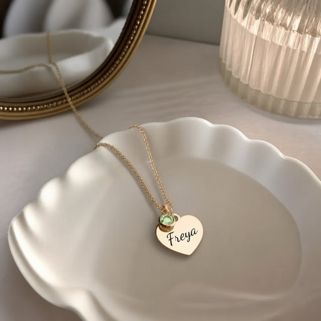 Dainty Heart Name Necklace