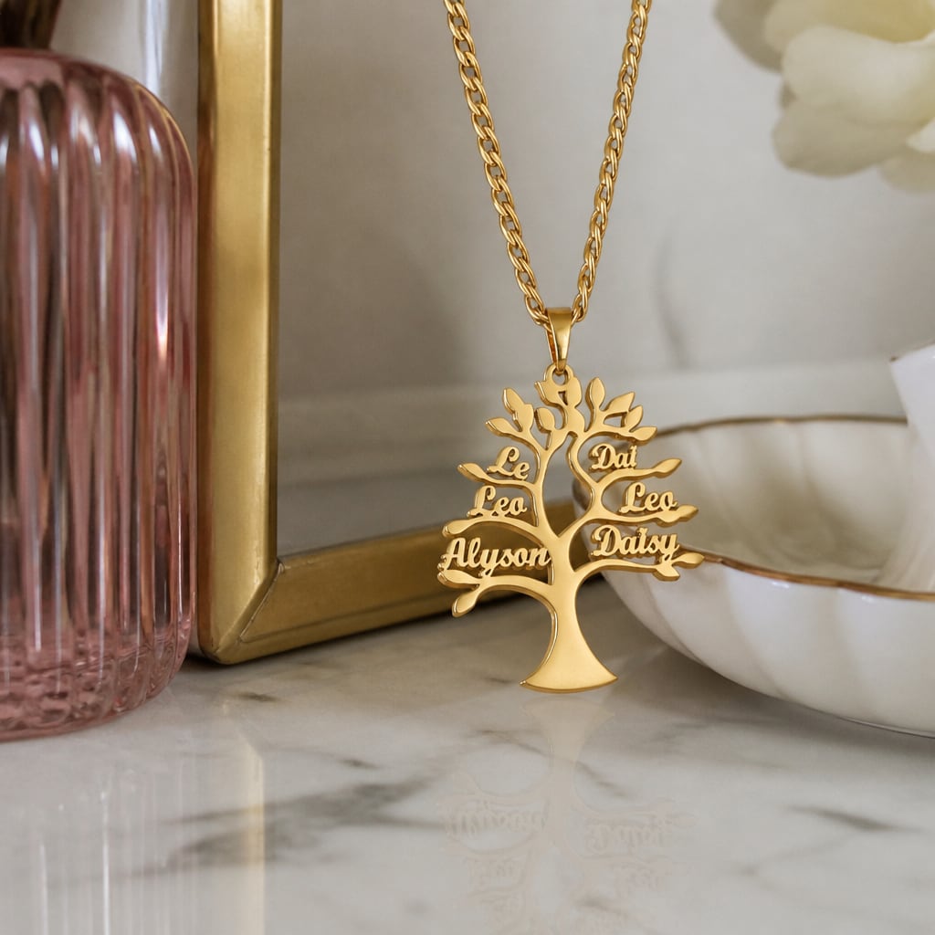 Family Tree Name Necklace
