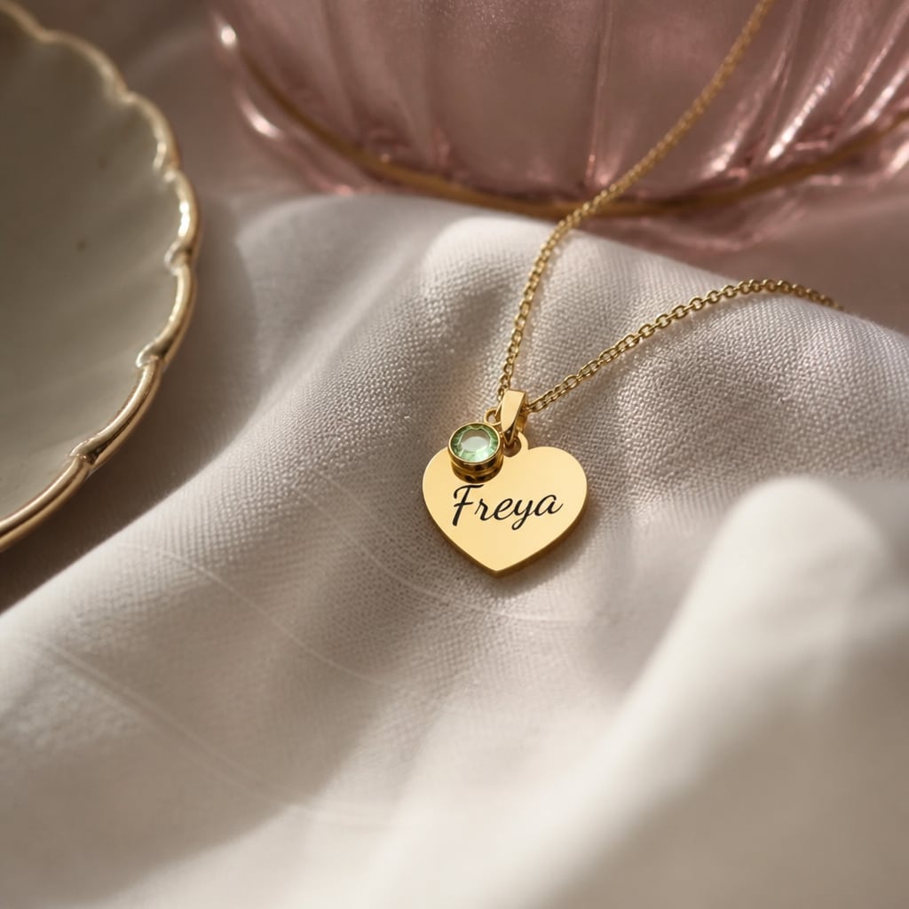 Dainty Heart Name Necklace